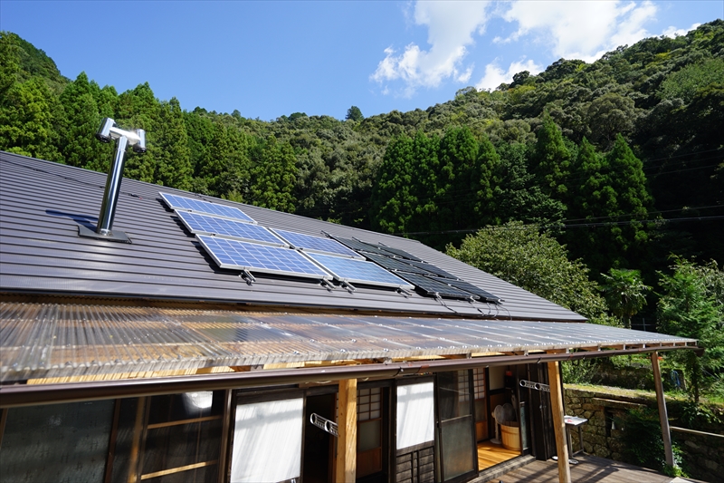 太陽光発電のあるゲストハウス